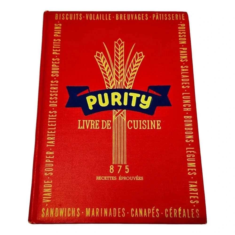 Purity Cookbook Livre de Cuisine Red Gold 1945 Edition HC Francais French